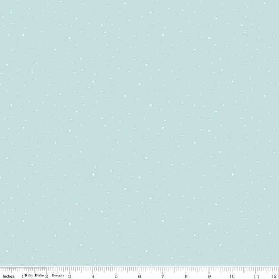 Image of Designer Flannel Dapple Dot Aqua flannel cotton fabric by The RBD Designers for Riley Blake Designs. Features dots on a blue background. Cute Little Fabric Shop.