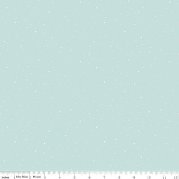 Image of Designer Flannel Dapple Dot Aqua flannel cotton fabric by The RBD Designers for Riley Blake Designs. Features dots on a blue background. Cute Little Fabric Shop.
