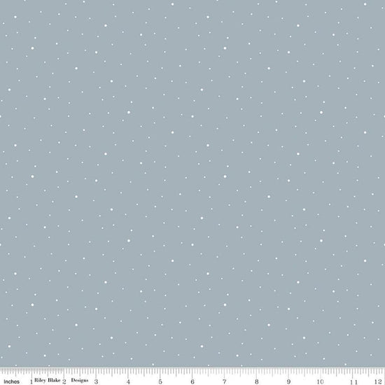 Image of Designer Flannel Dapple Dot Silver flannel cotton fabric by The RBD Designers for Riley Blake Designs. Features dots on a gray background. Cute Little Fabric Shop.