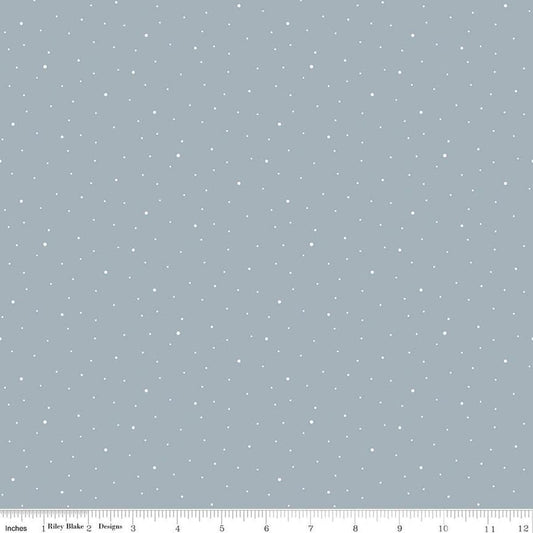 Image of Designer Flannel Dapple Dot Silver flannel cotton fabric by The RBD Designers for Riley Blake Designs. Features dots on a gray background. Cute Little Fabric Shop.