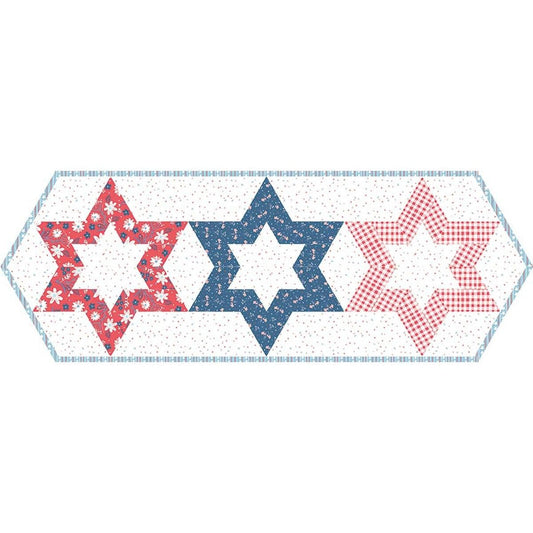 SALE Hollow Star Table Runner Quilt PATTERN Star Block Pattern - Riley Blake INSTRUCTIONS Only
