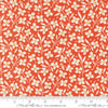 Image of Summers End Florals Persimmon quilting cotton fabric by Fig Tree Co for Moda Fabrics. Features flowers on a red background. Cute Little Fabric Shop.
