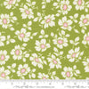 Image of Summers End Cosmos Clover quilting cotton fabric by Fig Tree Co for Moda Fabrics. Features flowers on a green background. Cute Little Fabric Shop.