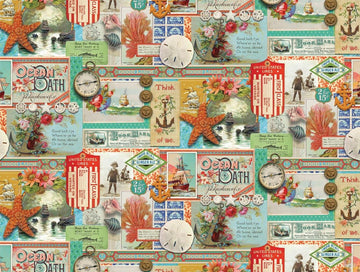 Saltwater All Aboard Nautical Blue Nautical Fabric - 38571 - Moda Fabrics Quilting Cotton Fabric