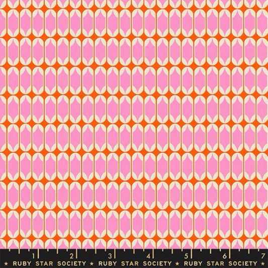 Trinketry Geometric Flamingo Pink Striped Fabric - RS0115 - Moda Fabrics Quilting Cotton Fabric
