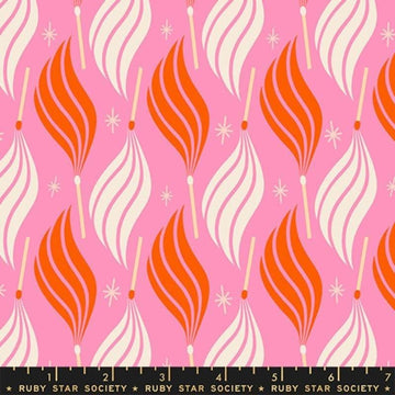SALE Trinketry Lit Flamingo Pink Fire Fabric - RS0113 - Moda Fabrics Quilting Cotton Fabric