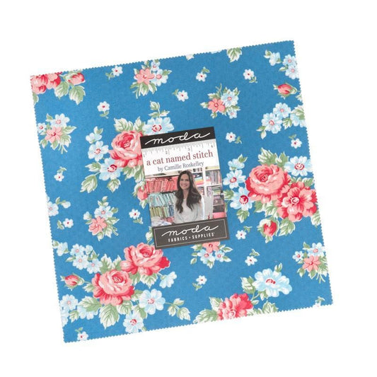 Cat Named Stitch Layer Cake Floral Fabric - 55340LC - 42-Piece Precut - Moda Fabrics Quilting Cotton Fabric