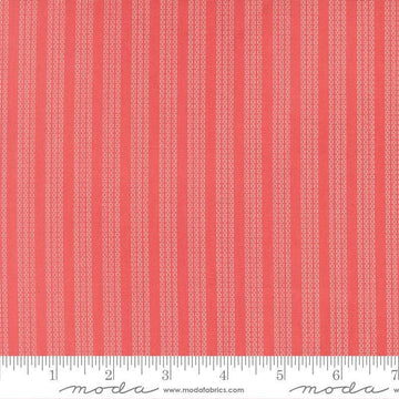 Image of Fruit Salad Stripes Flamingo quilting cotton fabric by Corey Yoder for Moda Fabrics. Features stripes on a pink background. Cute Little Fabric Shop.