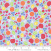 Image of Fruit Salad Novelty Light Blue quilting cotton fabric by Corey Yoder for Moda Fabrics. Features fruit on a blue background. Cute Little Fabric Shop.