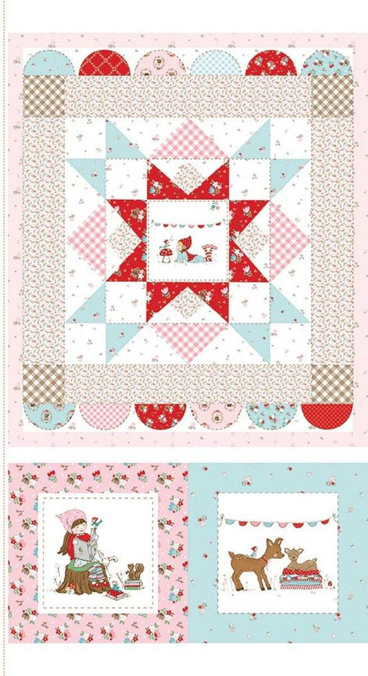 SALE Whimsical Woodland Wall Hanging and Pillow Panel Floral Fabric - P17651 - Riley Blake Quilting Cotton