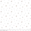 Image of Whimsical Woodland Mushrooms White quilting cotton fabric by Tasha Noel for Riley Blake Designs. Features flowers on a white background. Cute Little Fabric Shop.