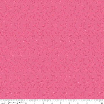 Flourish Vines Hot Pink Leaf Fabric - C17456 - Riley Blake Quilting Cotton Fabric