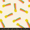 Image of Mystic Fable Shooting Star Natural quilting cotton fabric by Alexia Abegg of Ruby Star Society for Moda Fabrics. Features stars on a cream background. Cute Little Fabric Shop.