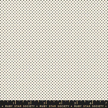Image of Mystic Fable Mini Black on Natural quilting cotton fabric by Alexia Abegg of Ruby Star Society for Moda Fabrics. Features polka dots on a cream background. Cute Little Fabric Shop.