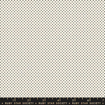 Image of Mystic Fable Mini Black on Natural quilting cotton fabric by Alexia Abegg of Ruby Star Society for Moda Fabrics. Features polka dots on a cream background. Cute Little Fabric Shop.