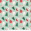 19" End of Bolt - FLANNEL Flannel Christmas Cookies F16520 Songbird - Riley Blake - Sugar Cookie Santa Trees Snowmen - FLANNEL Cotton Fabric