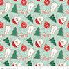 19" End of Bolt - FLANNEL Flannel Christmas Cookies F16520 Songbird - Riley Blake - Sugar Cookie Santa Trees Snowmen - FLANNEL Cotton Fabric