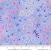 Image of Delphinium Lilacs Bluebell quilting cotton by Janet Clare for Moda Fabrics. Features flowers on a blue background. Cute Little Fabric Shop.
