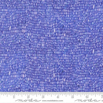 Image of Delphinium Palette Agapanthus quilting cotton by Janet Clare for Moda Fabrics. Features dots on a blue background. Cute Little Fabric Shop.