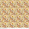 Image of Bountiful Floral Cream quilting cotton fabric by Sandy Gervais for Riley Blake Designs. Features flowers on a cream background. Cute Little Fabric Shop.