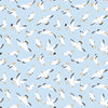 Image of By The Seashore Seagulls Light Blue quilting cotton fabric by Claire Holliday, Features birds on a blue background. Cute Little Fabric Shop.