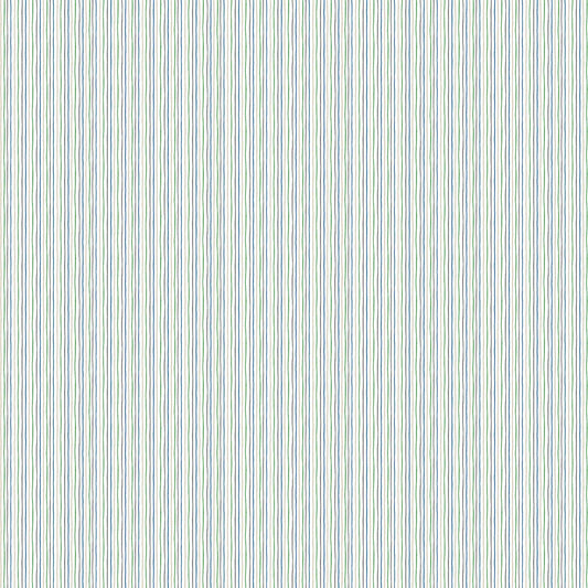 Image of By The Seashore Simple Stripes Blue quilting cotton fabric by Claire Holliday, Features stripes on a blue Background. Cute Little Fabric Shop.