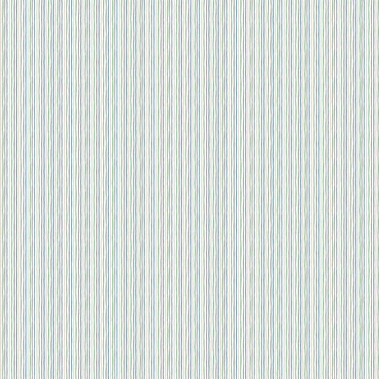 Image of By The Seashore Simple Stripes Blue quilting cotton fabric by Claire Holliday, Features stripes on a blue Background. Cute Little Fabric Shop.