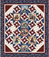 Stars, Stripes, & Steel Ride With The Stars Quilt Kit Patriotic Fabric - FORSL KIT 7121A - QT Fabrics Quilting Cotton Fabric
