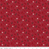 Image of Christmas Time Foliage Red quilting cotton fabric by Dani Mogstad for Riley Blake Designs. Features leaves on a red background. Cute Little Fabric Shop.