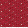Image of Christmas Time Foliage Red quilting cotton fabric by Dani Mogstad for Riley Blake Designs. Features leaves on a red background. Cute Little Fabric Shop.