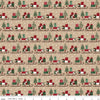 Image of Christmas Time Sleds Tan quilting cotton fabric by Dani Mogstad for Riley Blake Designs. Features presents on a tan background. Cute Little Fabric Shop.
