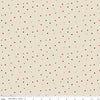 Image of Christmas Time Dots Linen quilting cotton fabric by Dani Mogstad for Riley Blake Designs. Features polka dots on a cream background. Cute Little Fabric Shop.