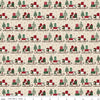 Image of Christmas Time Sleds Linen quilting cotton fabric by Dani Mogstad for Riley Blake Designs. Features presents on a cream background. Cute Little Fabric Shop.