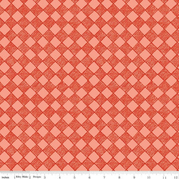 Image of Colorful Critters Check Orange Quilting Cotton Fabric by Official Licensed Product for Riley Blake Designs. Features checks on an orange background. Cute Little Fabric Shop.