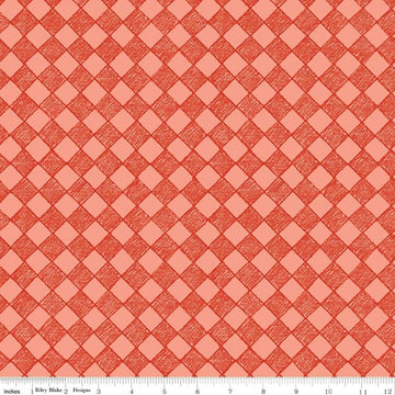 Image of Colorful Critters Check Orange Quilting Cotton Fabric by Official Licensed Product for Riley Blake Designs. Features checks on an orange background. Cute Little Fabric Shop.