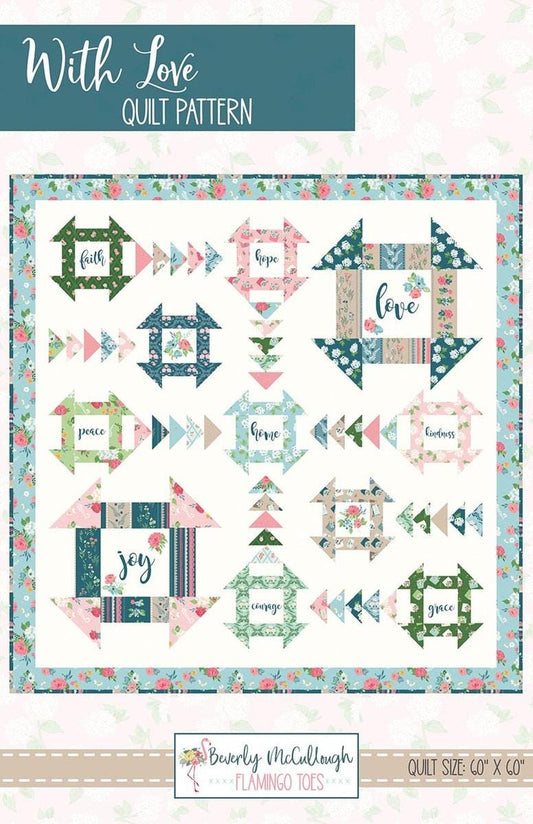SALE With Love Quilt PATTERN Square Pattern - Riley Blake INSTRUCTIONS Only