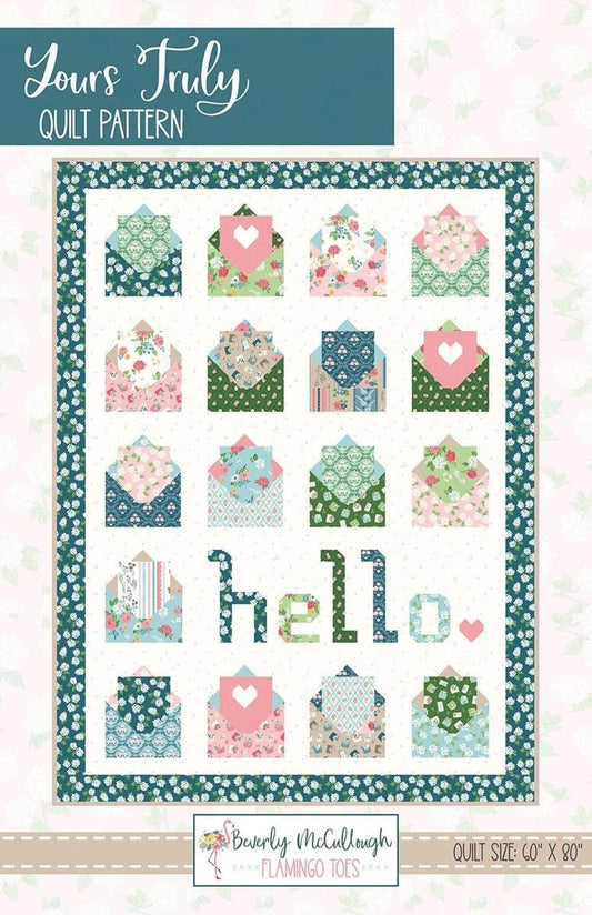SALE Yours Truly Quilt PATTERN Envelope Pattern - Riley Blake INSTRUCTIONS Only