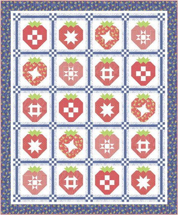 Strawberry Sampler Quilt Kit Floral Fabric - KIT29240 - Moda Fabrics Quilting Cotton Fabric