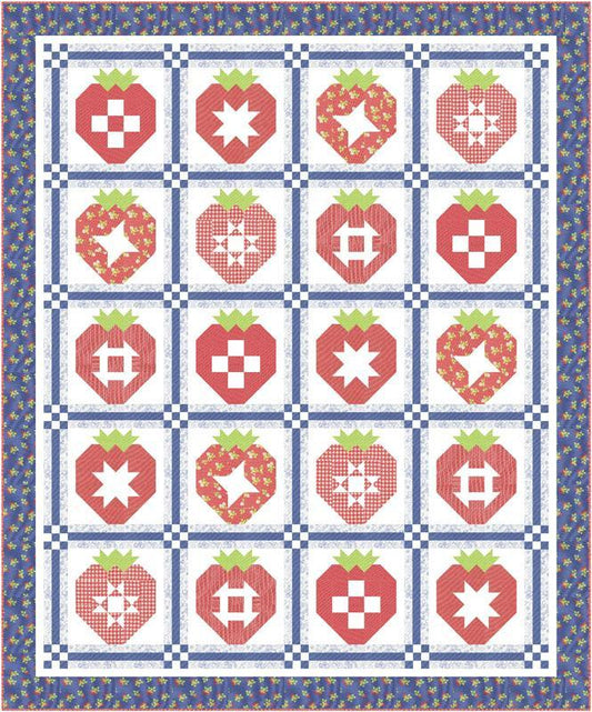 Strawberry Sampler Quilt Kit Floral Fabric - KIT29240 - Moda Fabrics Quilting Cotton Fabric