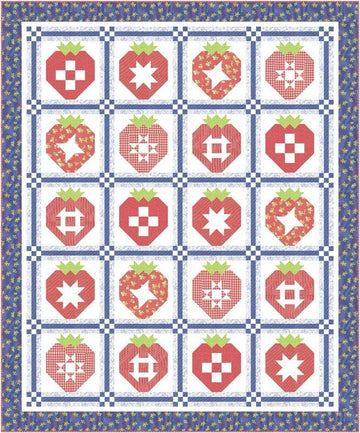 Strawberry Sampler Quilt Kit Floral Fabric - KIT29240 - Moda Fabrics Quilting Cotton Fabric