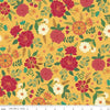 Image of Orchard House Main Yellow quilting cotton fabric by Heather Peterson for Riley Blake Designs. Features flowers on a yellow background. Cute Little Fabric Shop.