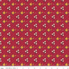 Image of Orchard House Medallions Red quilting cotton fabric by Heather Peterson for Riley Blake Designs. Features flowers on a red background. Cute Little Fabric Shop.