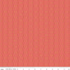 Image of Orchard House Scallops Coral quilting cotton fabric by Heather Peterson for Riley Blake Designs. Features a geometric pattern on a pink background. Cute Little Fabric Shop.