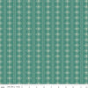 Image of Orchard House Stripes Teal quilting cotton fabric by Heather Peterson for Riley Blake Designs. Features stripes on a blue background. Cute Little Fabric Shop.