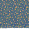 3 yard cut - SALE Farmer's Daughter Bonnet Denim Blue Floral Fabric WIDEBACK 108" WIDE - WB17199 - Riley Blake Quilting Cotton Fabric