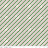 Image of Claus & Co. Candy Cane Stripes Multi quilting cotton fabric by Melissa Mortenson for Riley Blake Designs. Features stripes on a green background. Cute Little Fabric Shop.