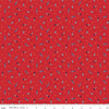 Image of Seasonal Basics Pop Boom Bang Red quilting cotton fabric by Christopher Thompson for Riley Blake Designs. Features fireworks on a red background. Cute Little Fabric Shop.