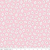 Image of Seasonal Basics Love Notes Pink quilting cotton fabric by Christopher Thompson for Riley Blake Designs. Features envelopes on a pink background. Cute Little Fabric Shop.