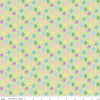 Image of Seasonal Basics Egg Toss Green quilting cotton fabric by Christopher Thompson for Riley Blake Designs. Features eggs on a green background. Cute Little Fabric Shop.