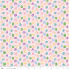 Image of Seasonal Basics Egg Toss Pink quilting cotton fabric by Christopher Thompson for Riley Blake Designs. Features eggs on a pink background. Cute Little Fabric Shop.